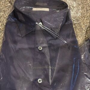 New Men’s Dark Blue Ermenegildo Zegna Dress Shirt